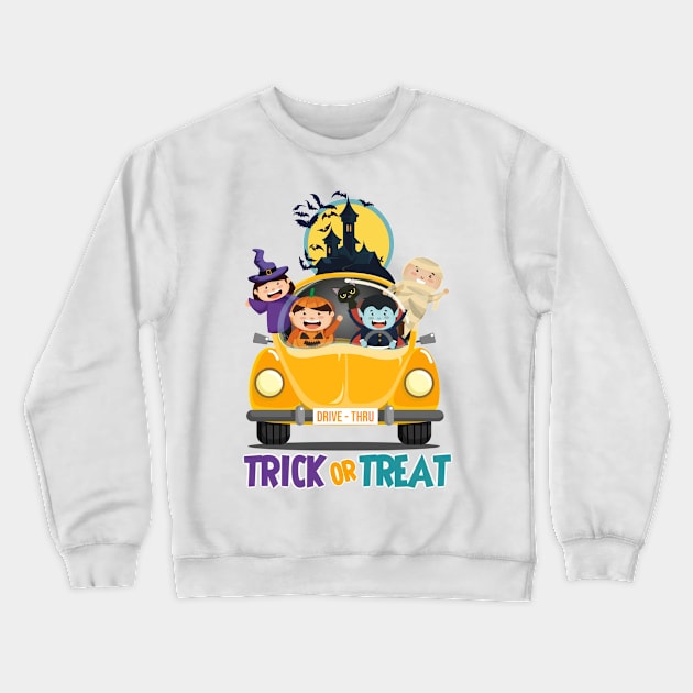 Halloween Drive-Thru Crewneck Sweatshirt by Pieartscreation